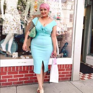 Pinup Girl Clothing Niagara Blue Bengaline Dress